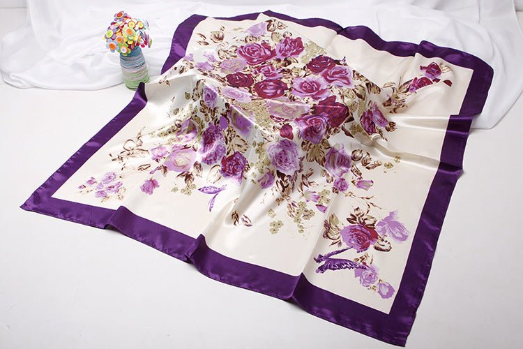 High - end Versatile Retro Printed Artificial Silk Scarf - AmiraMart