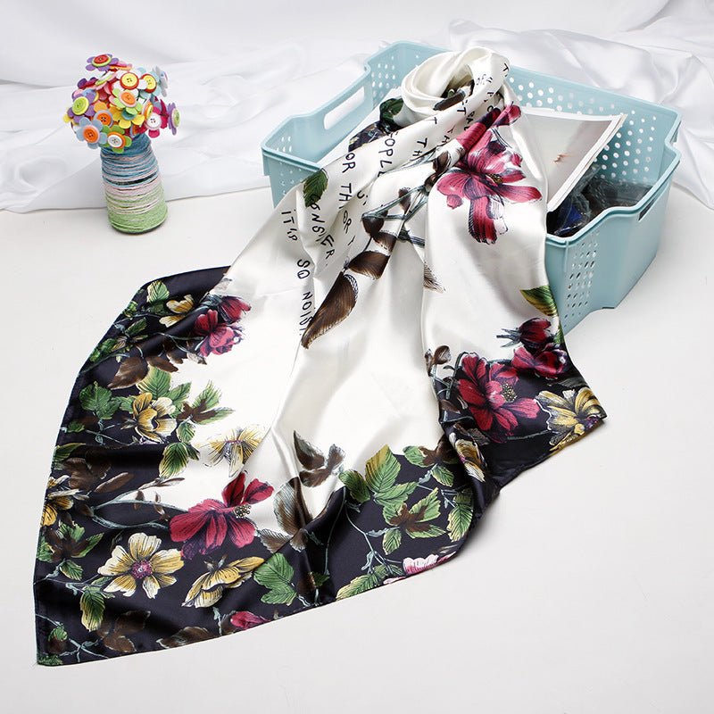 High - end Versatile Retro Printed Artificial Silk Scarf - AmiraMart