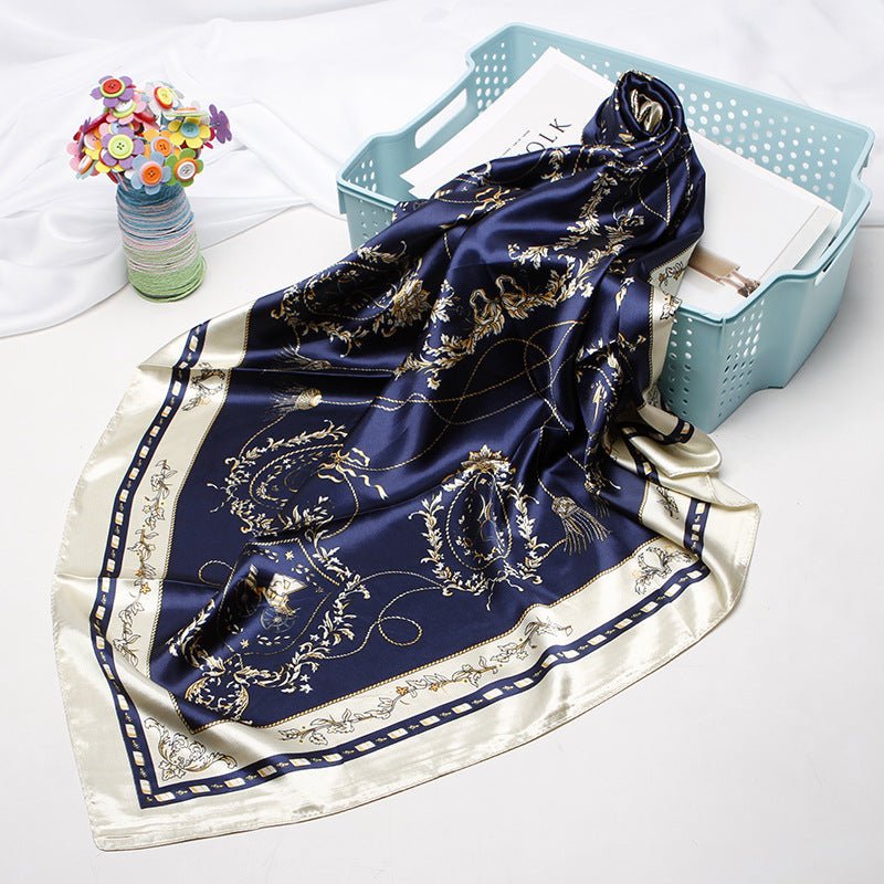 High - end Versatile Retro Printed Artificial Silk Scarf - AmiraMart