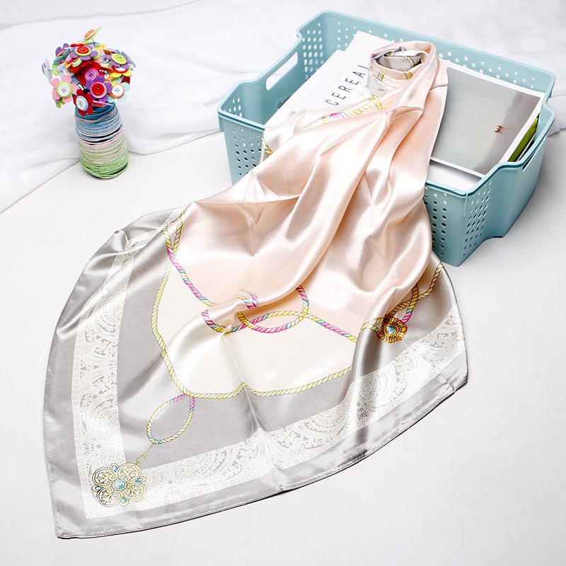 High - end Versatile Retro Printed Artificial Silk Scarf - AmiraMart
