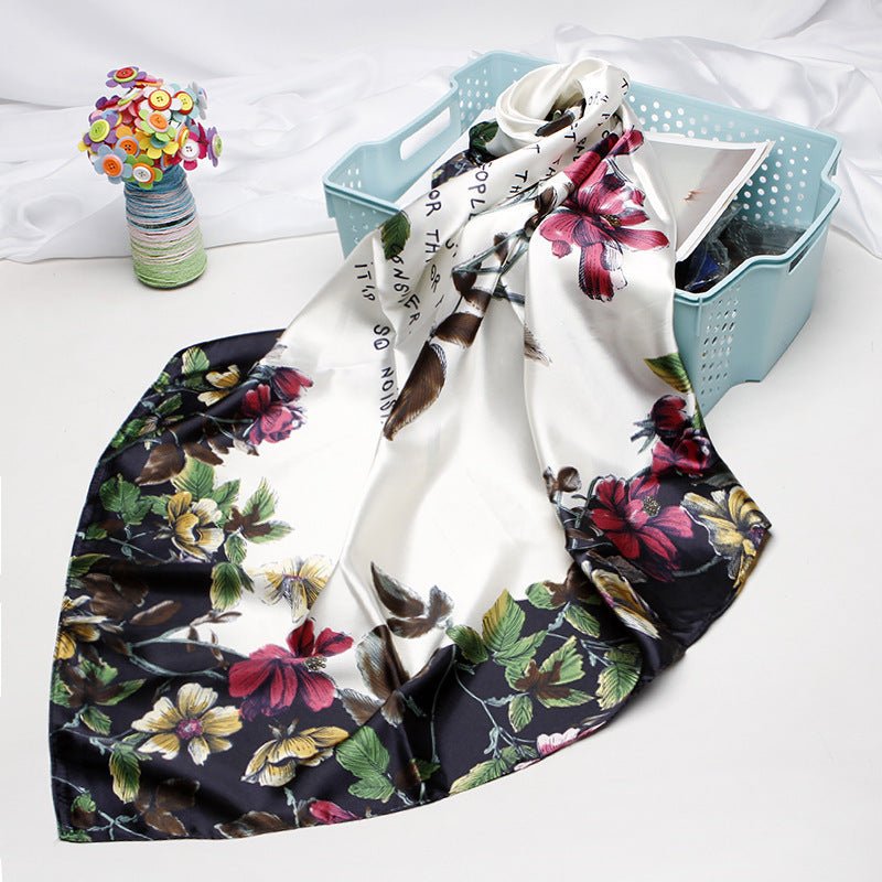 High - end Versatile Retro Printed Artificial Silk Scarf - AmiraMart