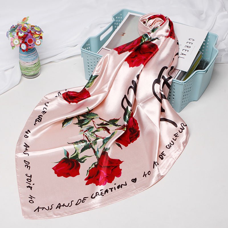 High - end Versatile Retro Printed Artificial Silk Scarf - AmiraMart