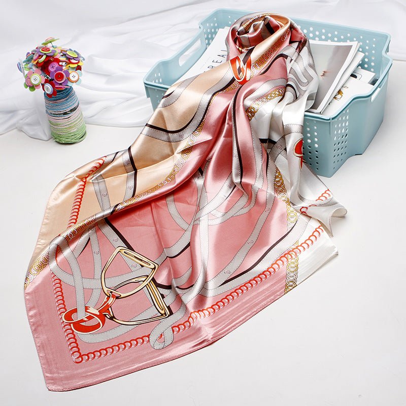 High - end Versatile Retro Printed Artificial Silk Scarf - AmiraMart