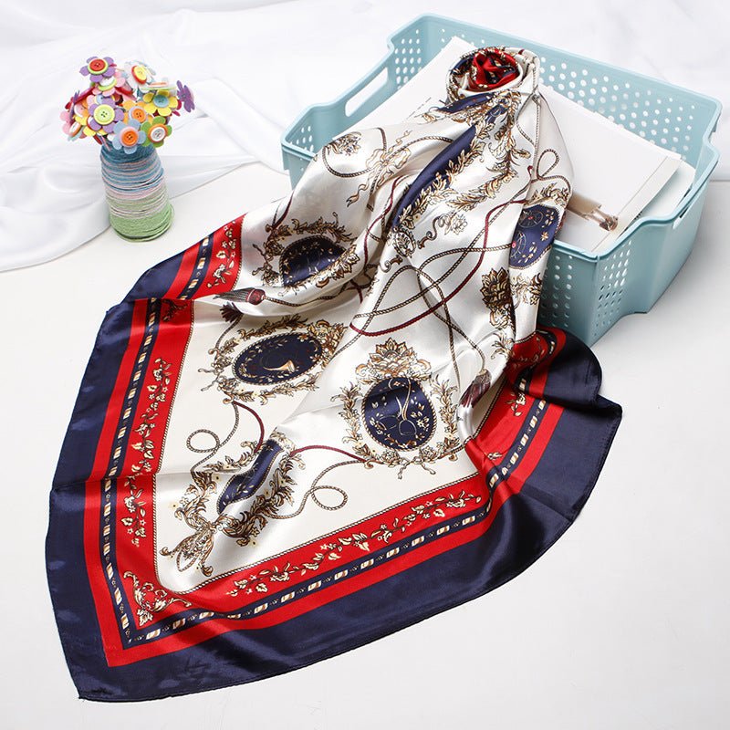 High - end Versatile Retro Printed Artificial Silk Scarf - AmiraMart