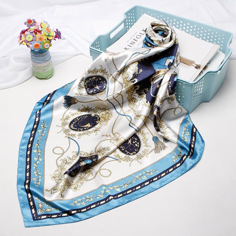 High - end Versatile Retro Printed Artificial Silk Scarf - AmiraMart