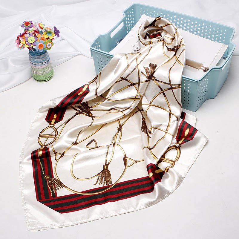 High - end Versatile Retro Printed Artificial Silk Scarf - AmiraMart
