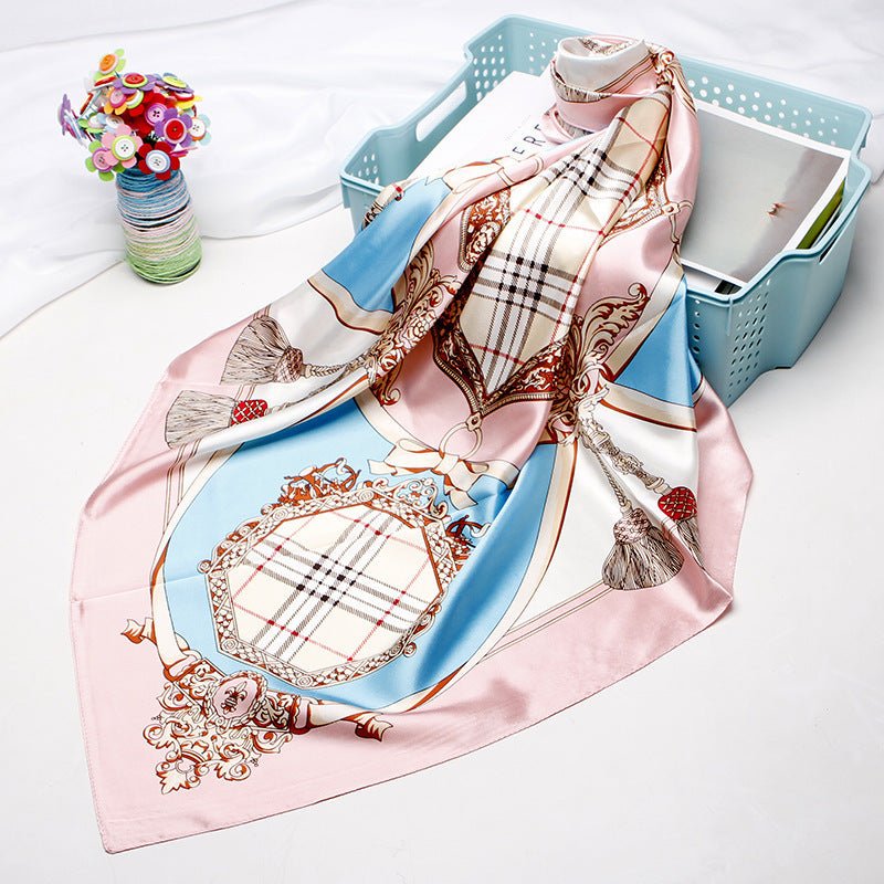 High - end Versatile Retro Printed Artificial Silk Scarf - AmiraMart
