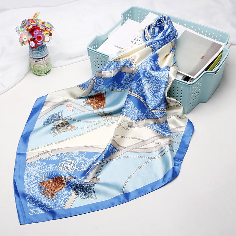High - end Versatile Retro Printed Artificial Silk Scarf - AmiraMart