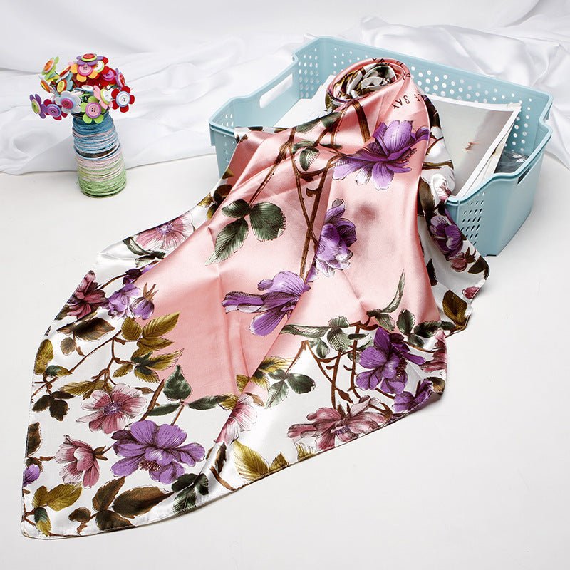High - end Versatile Retro Printed Artificial Silk Scarf - AmiraMart