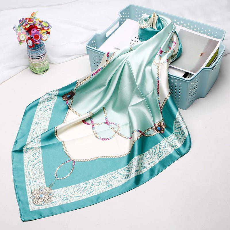 High - end Versatile Retro Printed Artificial Silk Scarf - AmiraMart