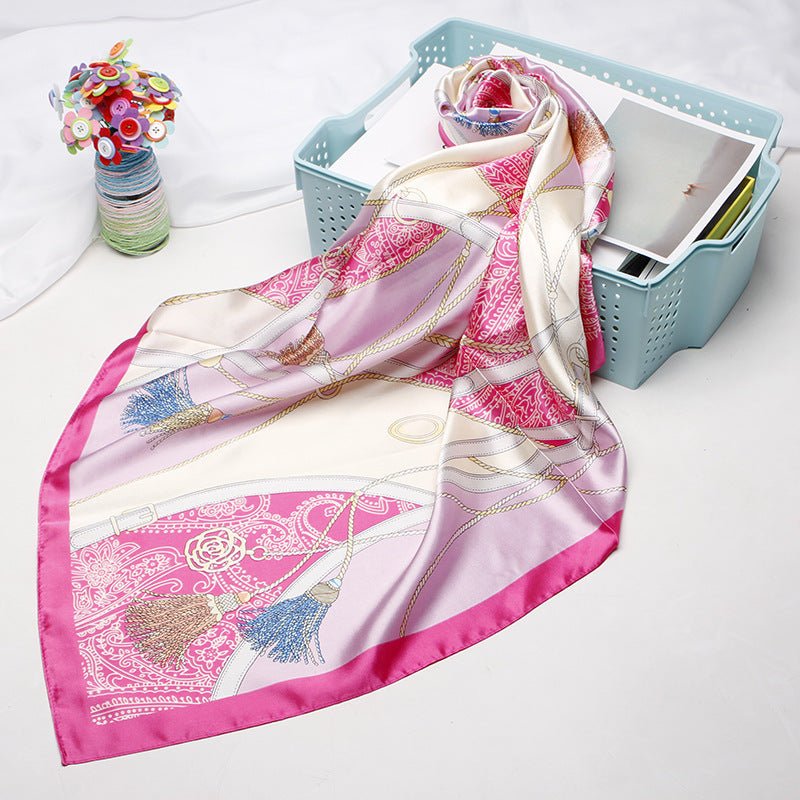 High - end Versatile Retro Printed Artificial Silk Scarf - AmiraMart