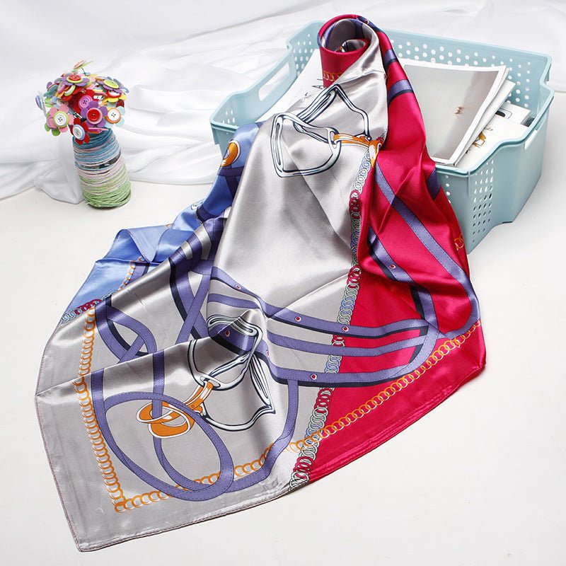High - end Versatile Retro Printed Artificial Silk Scarf - AmiraMart