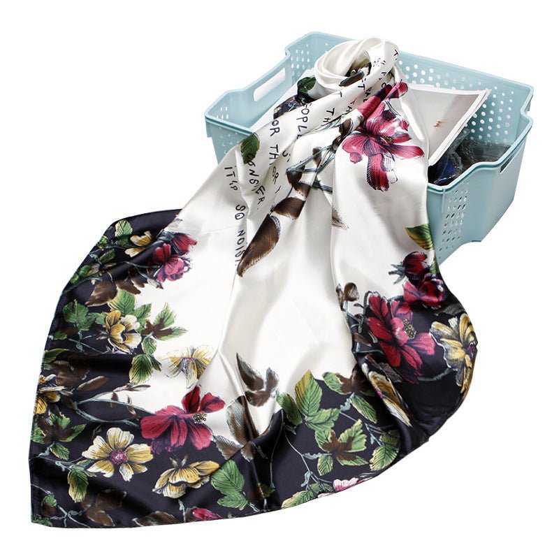 High - end Versatile Retro Printed Artificial Silk Scarf - AmiraMart