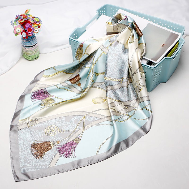 High - end Versatile Retro Printed Artificial Silk Scarf - AmiraMart