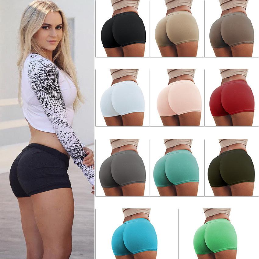 High Waist Stretch Fitness Yoga Gym Shorts - AmiraMart