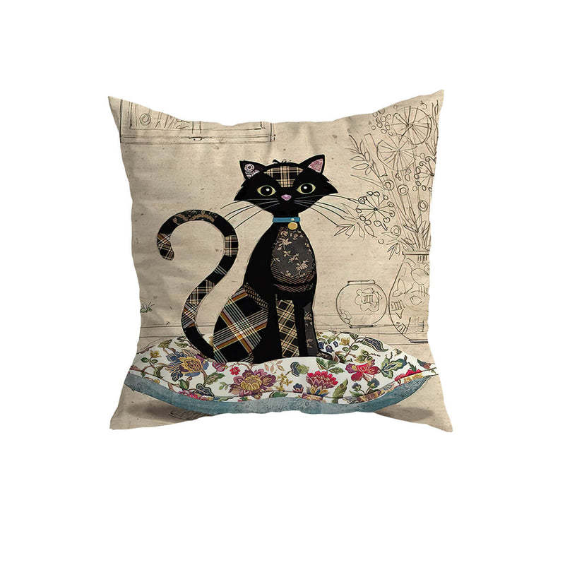 Home Fashion Minimalist Cat Print Pillowcase - AmiraMart