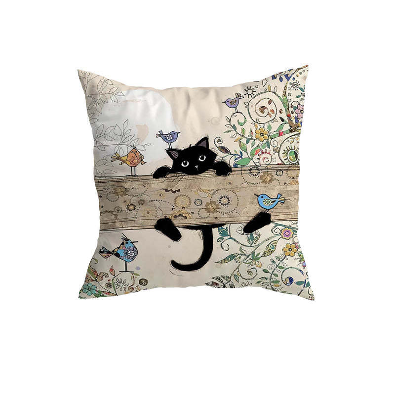 Home Fashion Minimalist Cat Print Pillowcase - AmiraMart