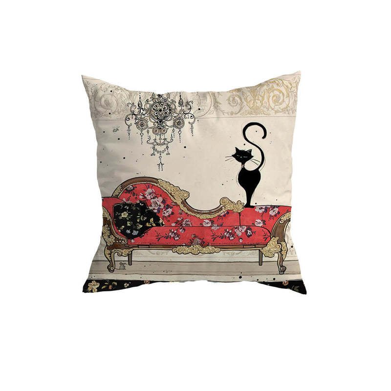 Home Fashion Minimalist Cat Print Pillowcase - AmiraMart