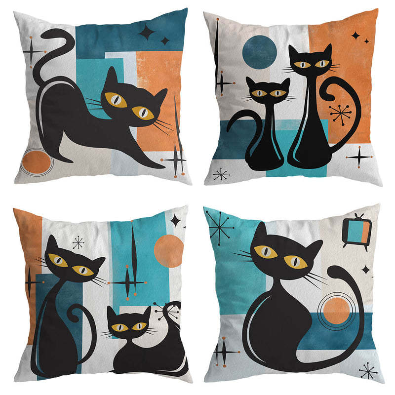 Home Fashion Print Vintage Cat Pattern Pillowcase - AmiraMart