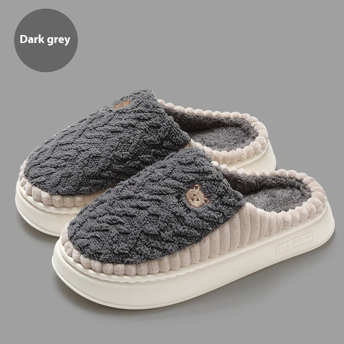 Home Winter Thermal Cotton Slippers Men - AmiraMart
