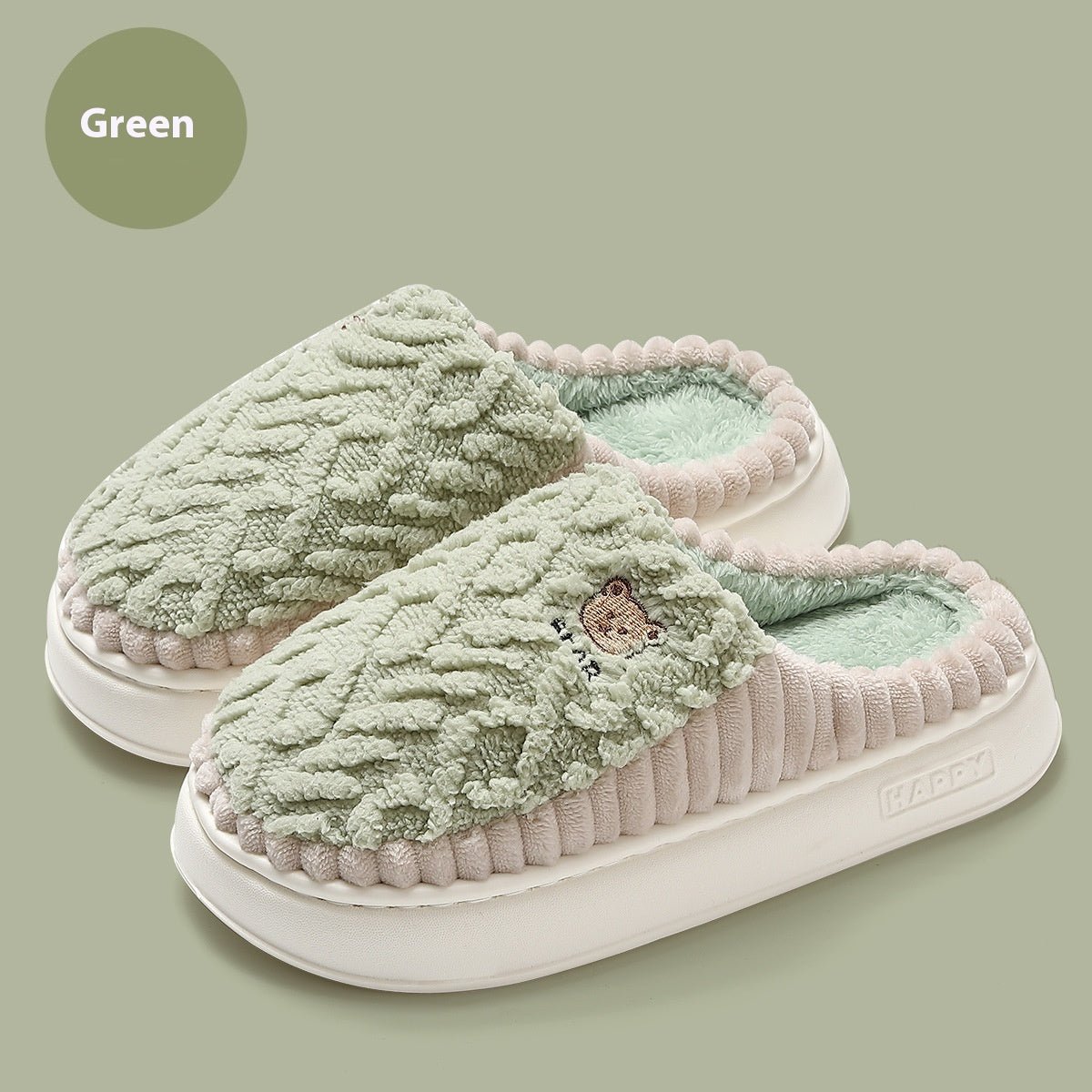 Home Winter Thermal Cotton Slippers Men - AmiraMart