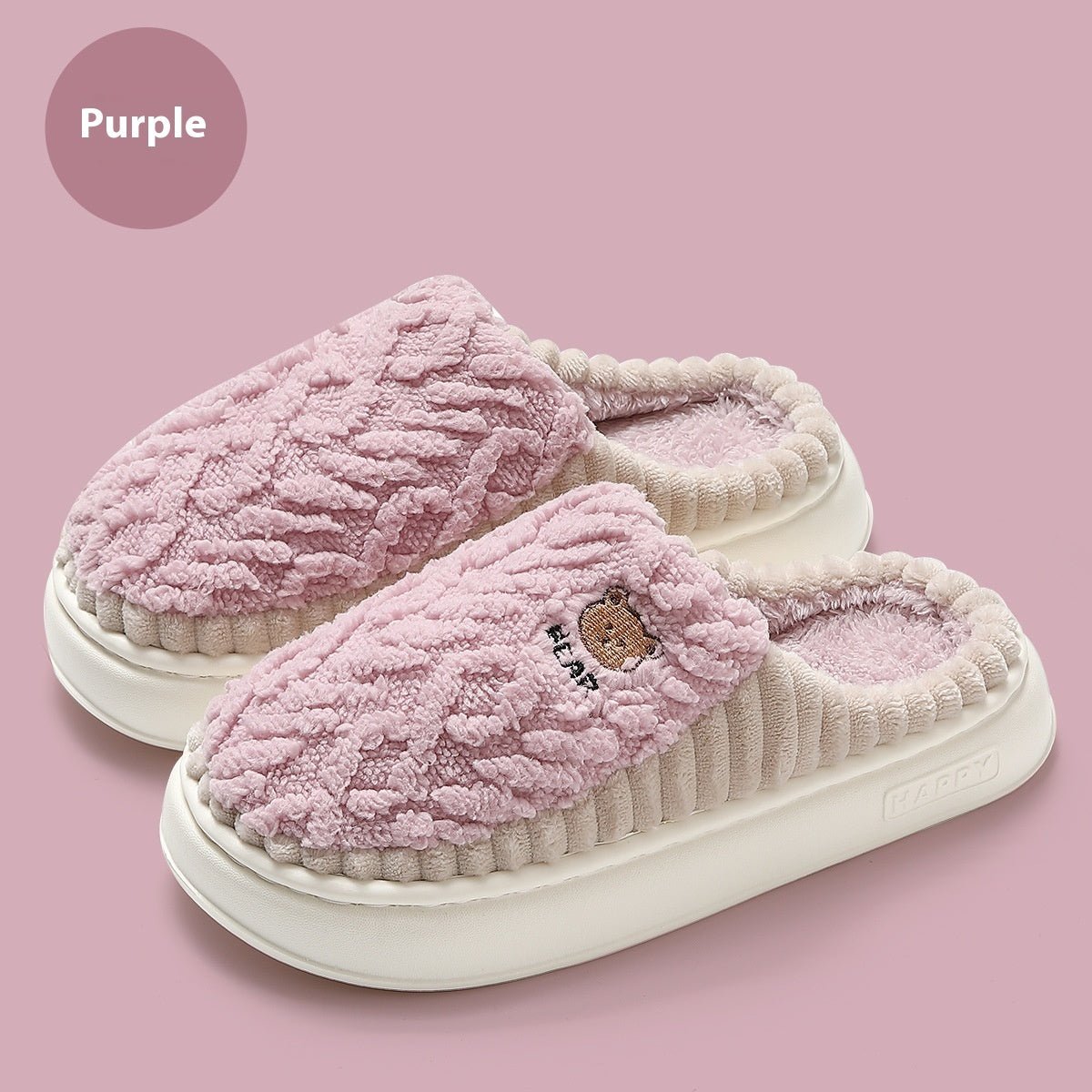 Home Winter Thermal Cotton Slippers Men - AmiraMart