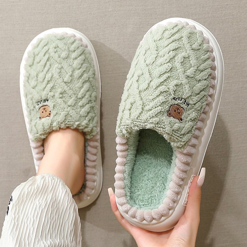 Home Winter Thermal Cotton Slippers Men - AmiraMart