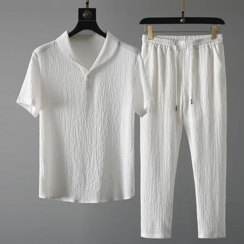 Ice Silk Short - sleeved Suit Sports Suit - AmiraMart
