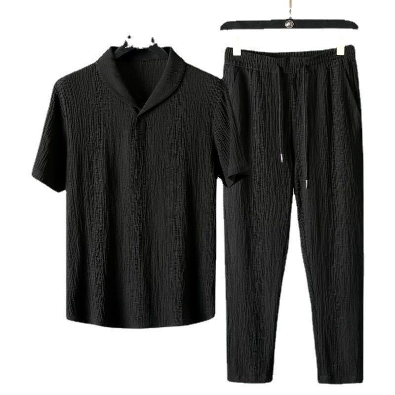 Ice Silk Short - sleeved Suit Sports Suit - AmiraMart
