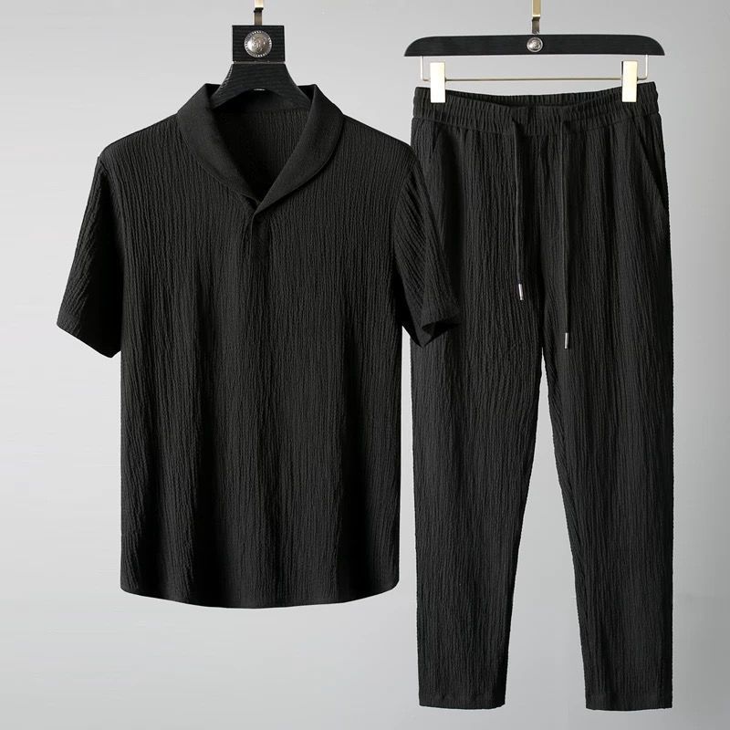 Ice Silk Short - sleeved Suit Sports Suit - AmiraMart