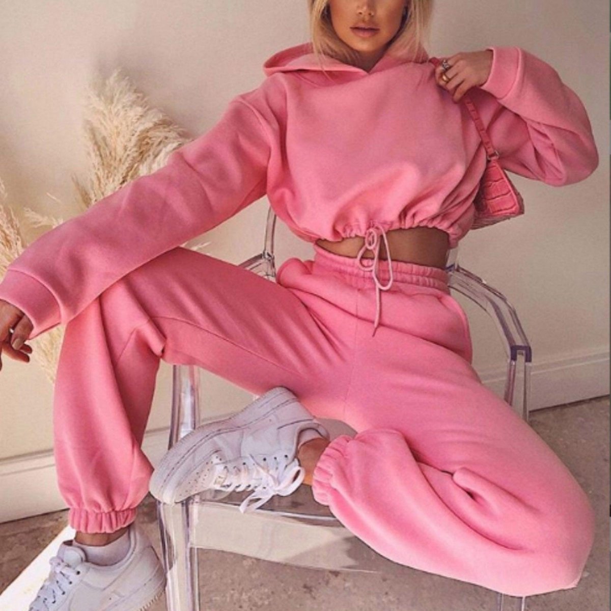Jogging Suits For Women 2 Piece Sweatsuits Tracksuits Sexy Long Sleeve HoodieCasual Fitness Sportswear - AmiraMart