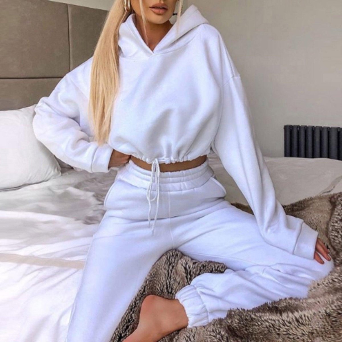 Jogging Suits For Women 2 Piece Sweatsuits Tracksuits Sexy Long Sleeve HoodieCasual Fitness Sportswear - AmiraMart