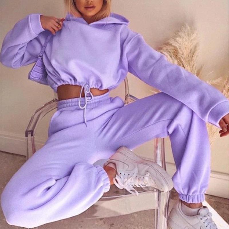 Jogging Suits For Women 2 Piece Sweatsuits Tracksuits Sexy Long Sleeve HoodieCasual Fitness Sportswear - AmiraMart