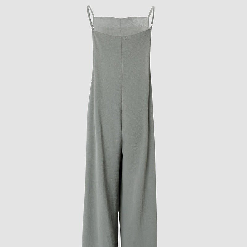 Jumpsuit with Pockets - Adjustable Sleeveless Romper - AmiraMart