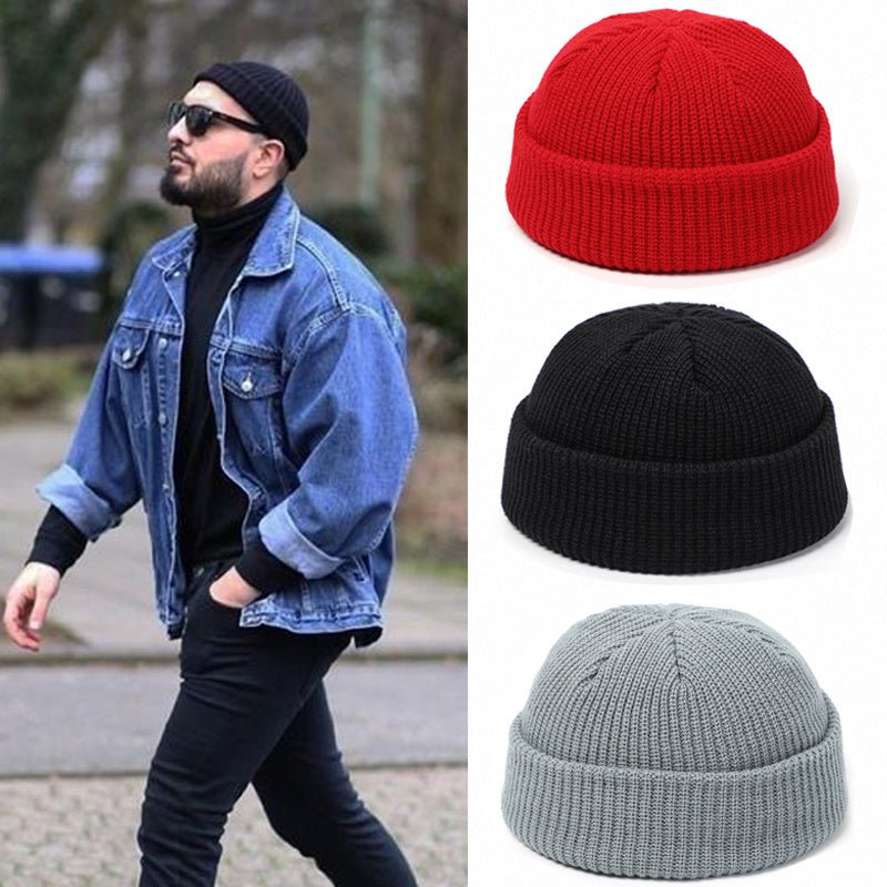 Knitted Hats For Women Skullcap Men Beanie Hat Winter Retro - AmiraMart