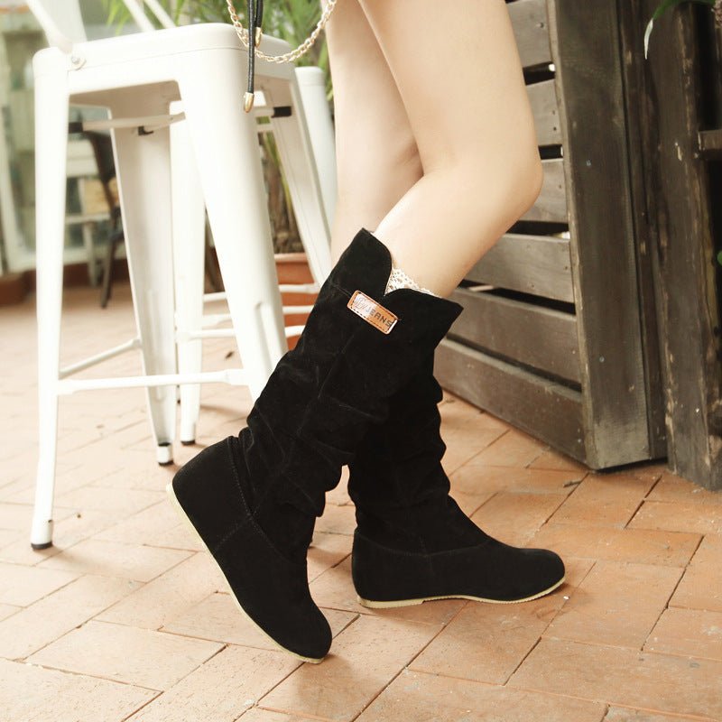 Lace Frosted Ladies Flat Boots - AmiraMart