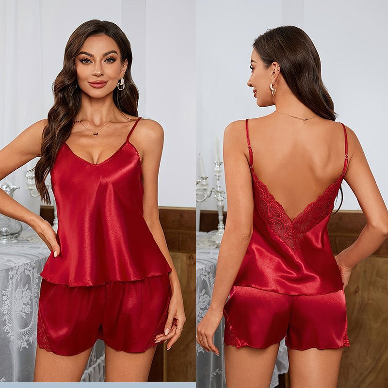 Lace Shorts Thin Pajamas Suit - AmiraMart