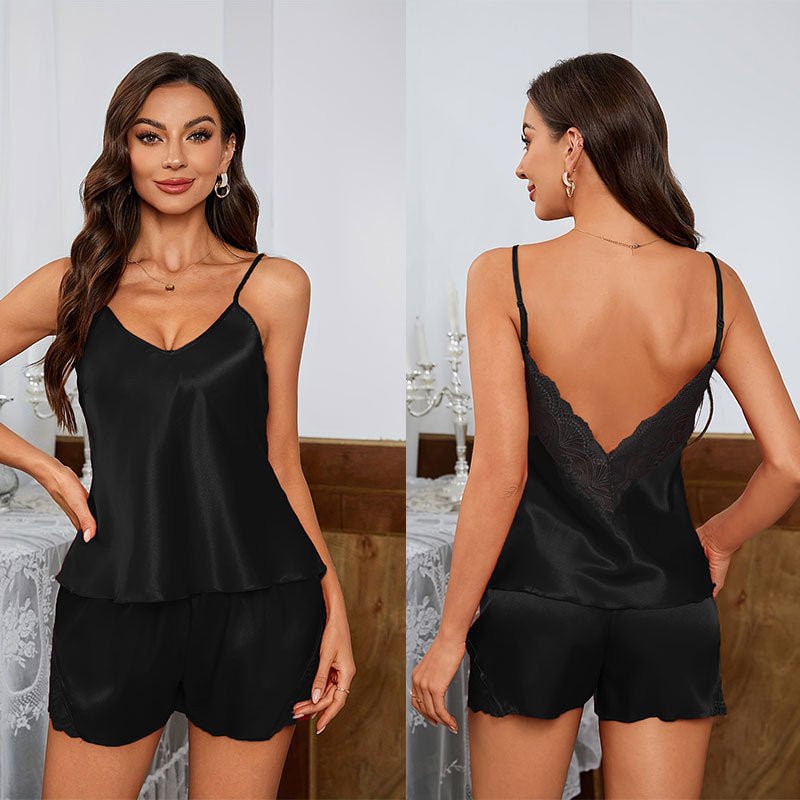 Lace Shorts Thin Pajamas Suit - AmiraMart