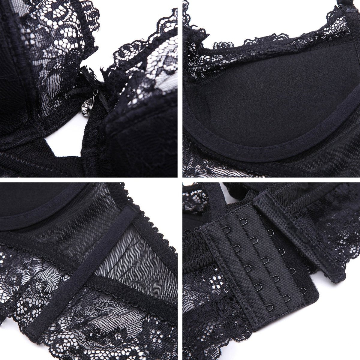 Lace thin cotton cup super beautiful back bra - AmiraMart
