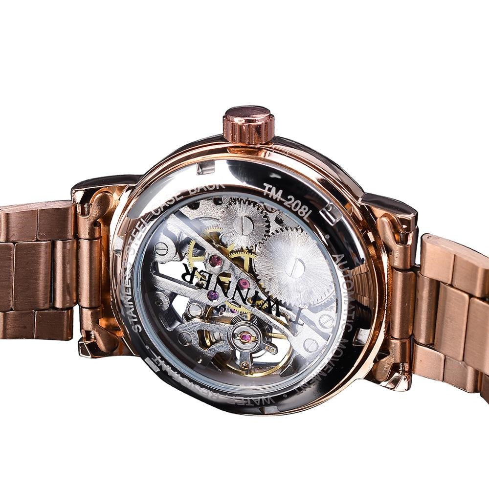 Ladies Fashion Skeleton Automatic Watch - AmiraMart