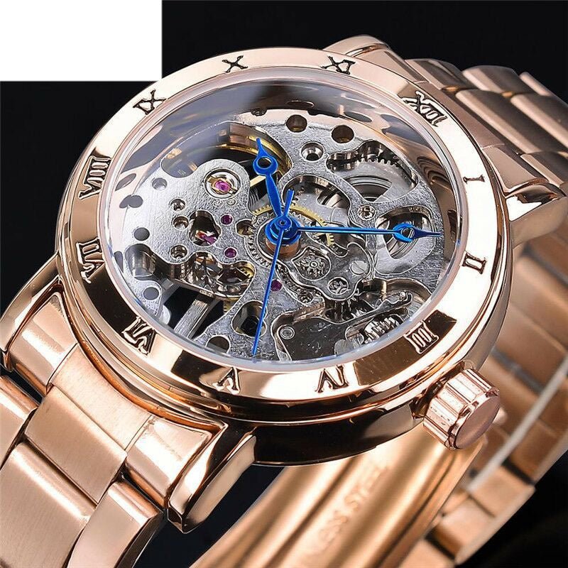 Ladies Fashion Skeleton Automatic Watch - AmiraMart