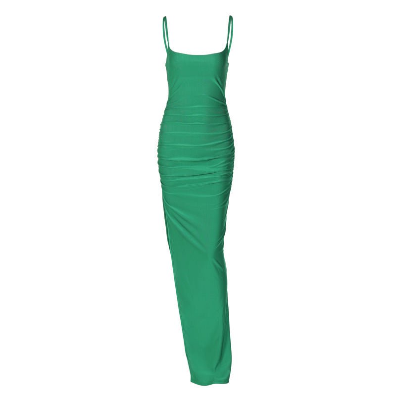 Ladies Fashion Slit Mid Length Dress - AmiraMart