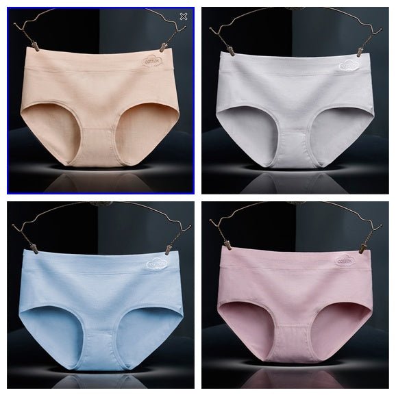 Ladies Mid - rise Cotton Graphene Antibacterial Panties - AmiraMart