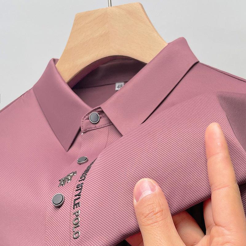 Lapel Traceless Ventilation Fashion Fashion Short - sleeved T-shirt Polo Shirt - AmiraMart