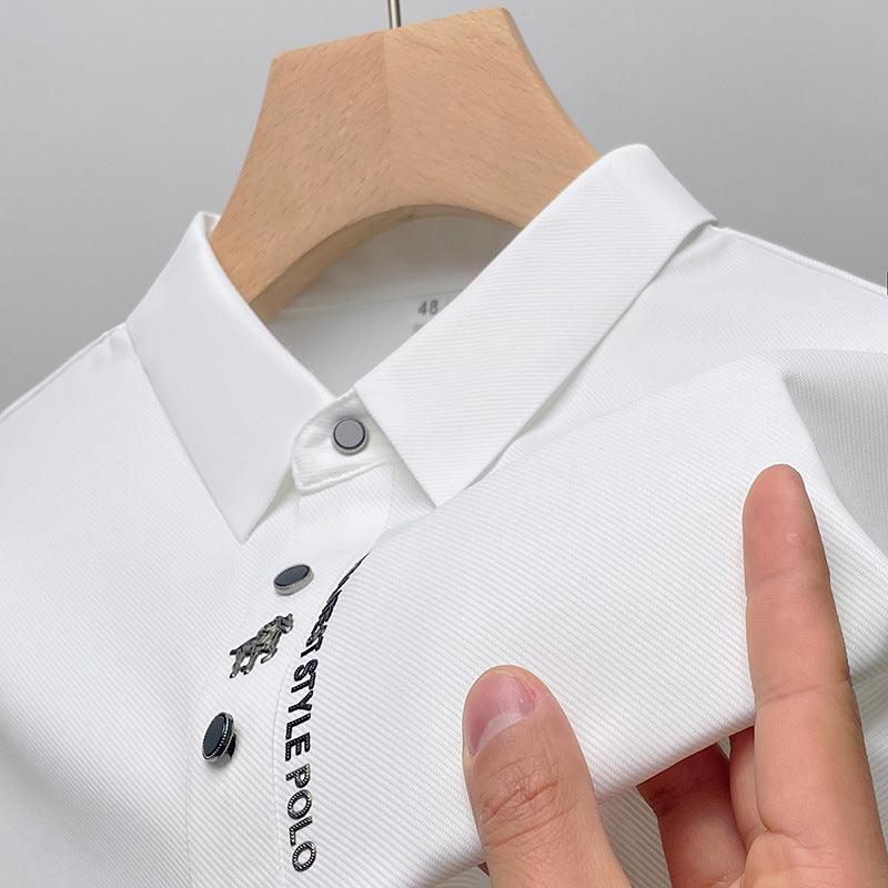 Lapel Traceless Ventilation Fashion Fashion Short - sleeved T-shirt Polo Shirt - AmiraMart