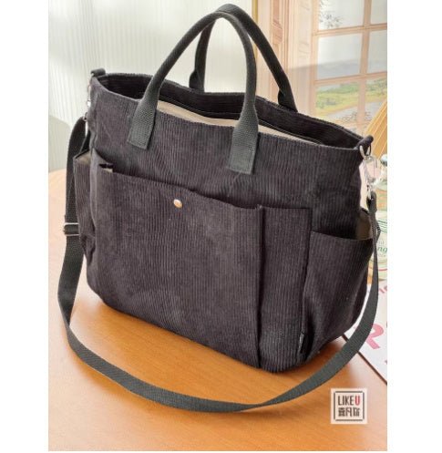 Large Canvas Shoulder Bag – Spacious Commuter Tote - AmiraMart