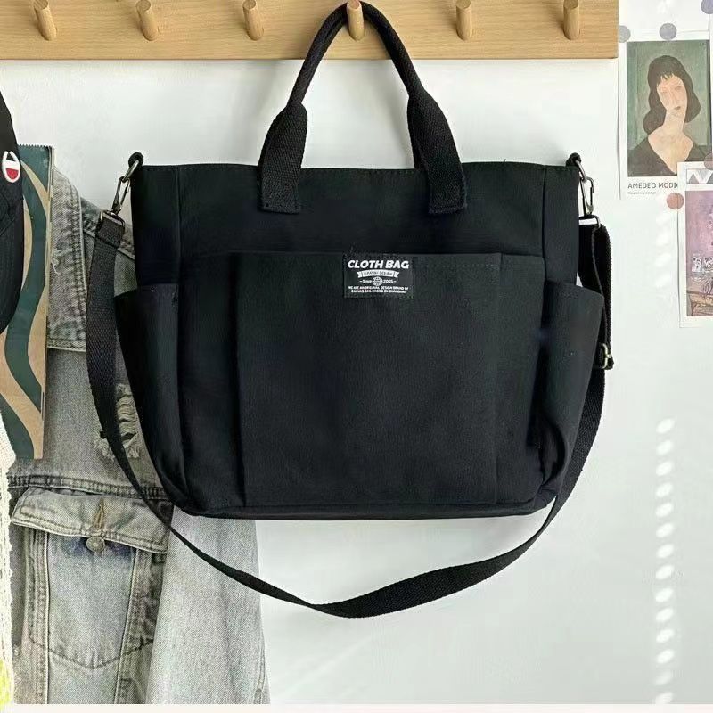 Large Canvas Shoulder Bag – Spacious Commuter Tote - AmiraMart