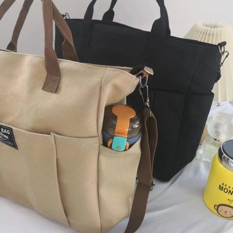 Large Canvas Shoulder Bag – Spacious Commuter Tote - AmiraMart