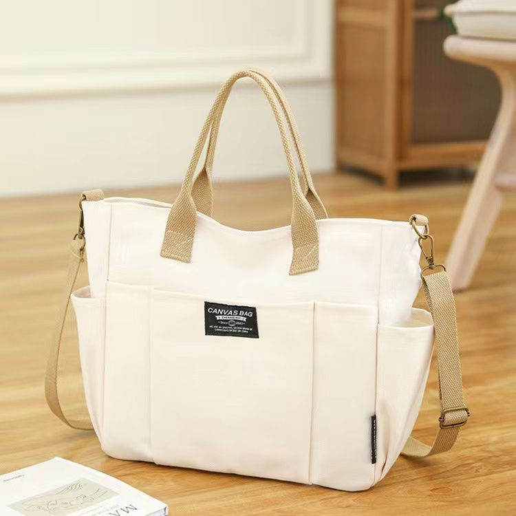 Large Canvas Shoulder Bag – Spacious Commuter Tote - AmiraMart
