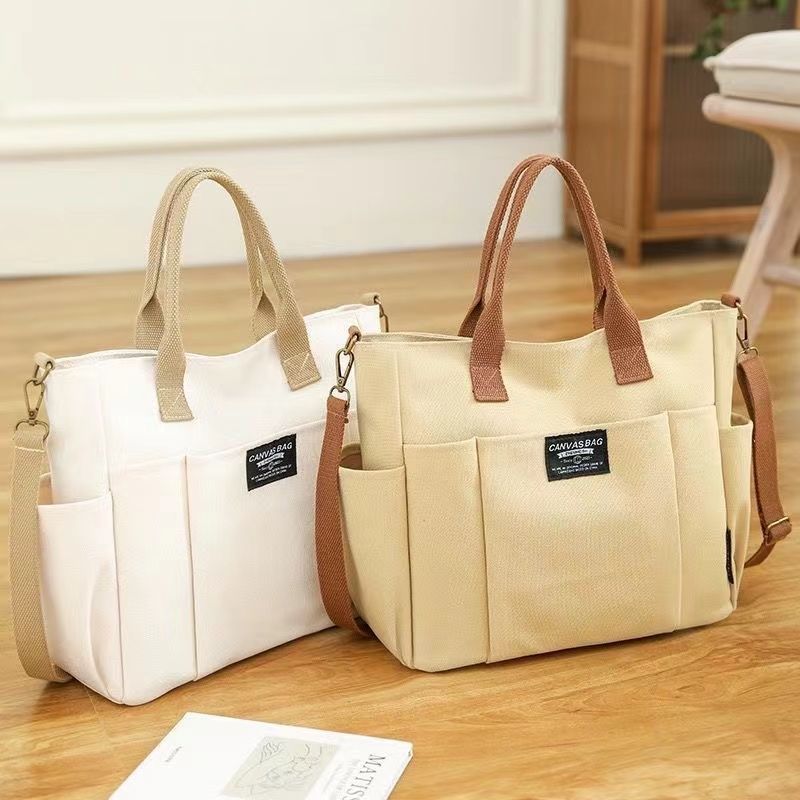 Large Canvas Shoulder Bag – Spacious Commuter Tote - AmiraMart